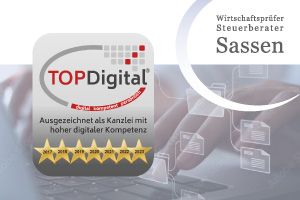 Kanzlei Sassen Auszeichnung für hohe digitale Kompetenz von TopDigital